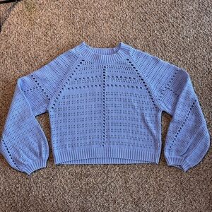 Sisstrevolution Sun Daze Blue Jumper Sweater Bubble Sleeve Women’s Large